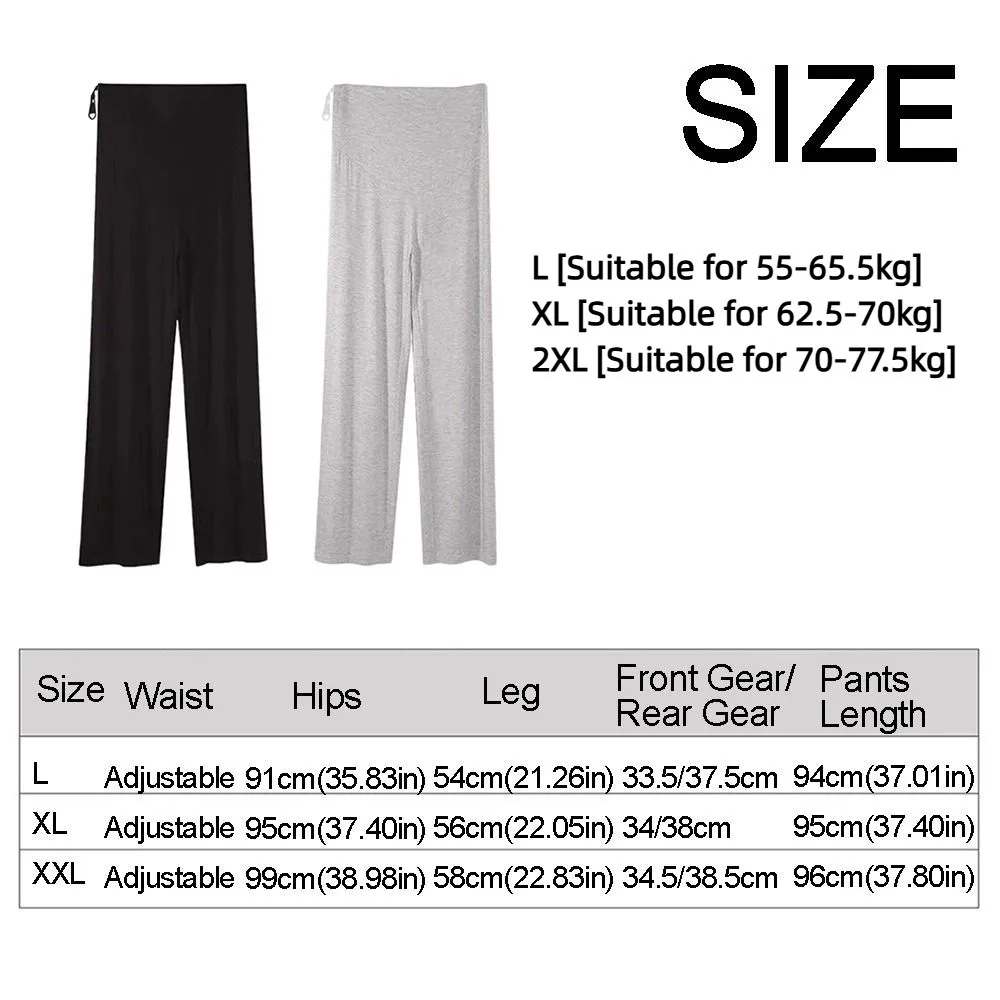 Comfortable High Waist Pregnancy Trousers Plus Size Breathable Pregnant Belly Pants Soft Texture Modal Wide Leg Pants Home Wear