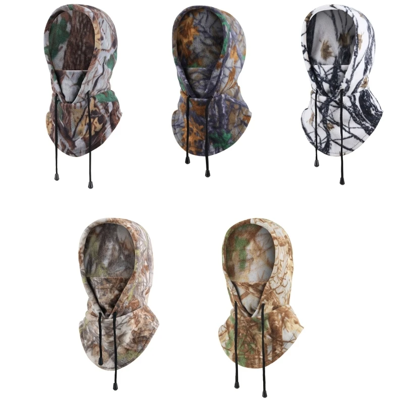 

Camouflage Balaclava Neck Protect Hat Adjustable Size Winter Fleece Hat Christmas New Year Presents for Students Teens