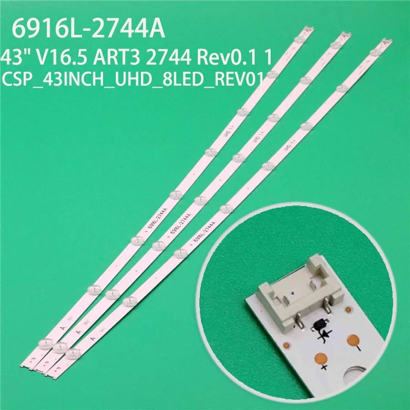 Striscia Di Retroilluminazione A Led Per Lg 43 Uh6030 43Uh603V 43Uh6100 43 Uh6107 43 Uh6109 43 Uh610A 43 Uh610N Bar 43 "V16.5 Art3 2744 Rev0.1 1 Nastr