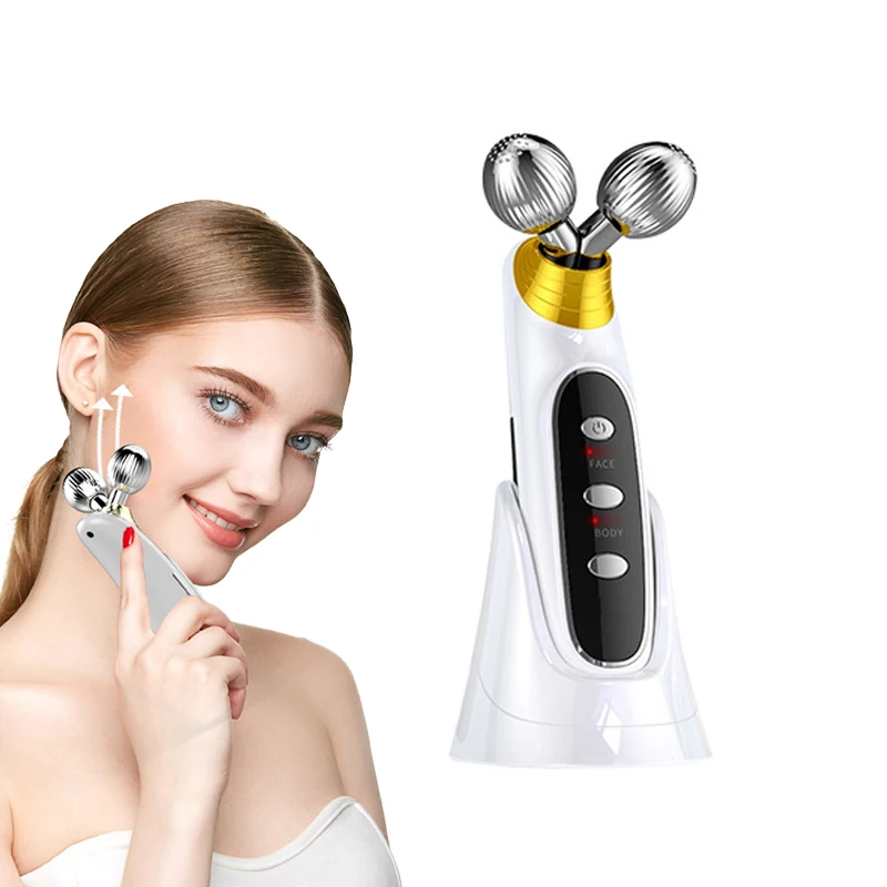 

3D EMS Facial Massager Roller Beauty Instrument Anti Aging Wrinkles Tool Facial Lifting Rechargeable V-Face Slimming 2023