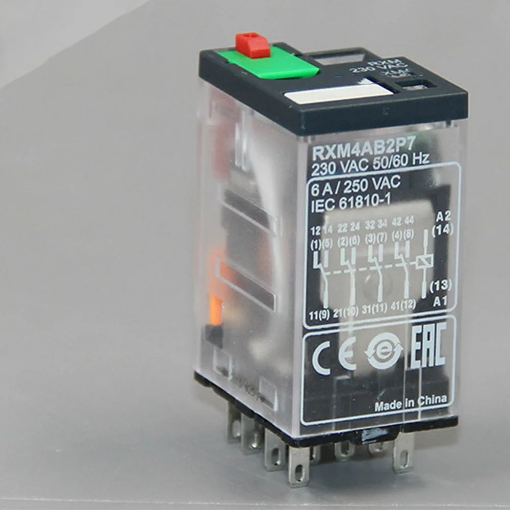 

Original new RXM 230VAC 6A 14 pin 4 open 4 closed FOR Schneider Electric small (intermediate) relay RXM4AB2P7 230VAC