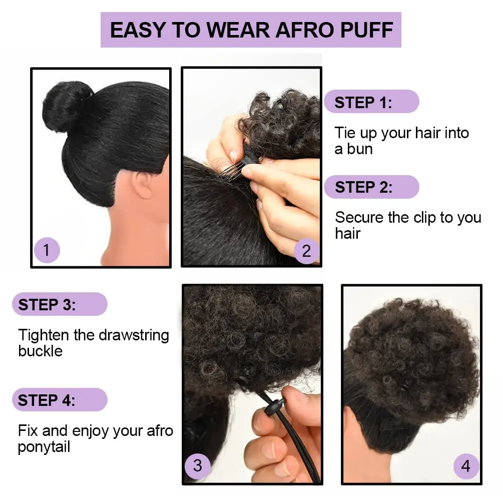 Synthetic Afro Puff Drawstring Ponytail Extension