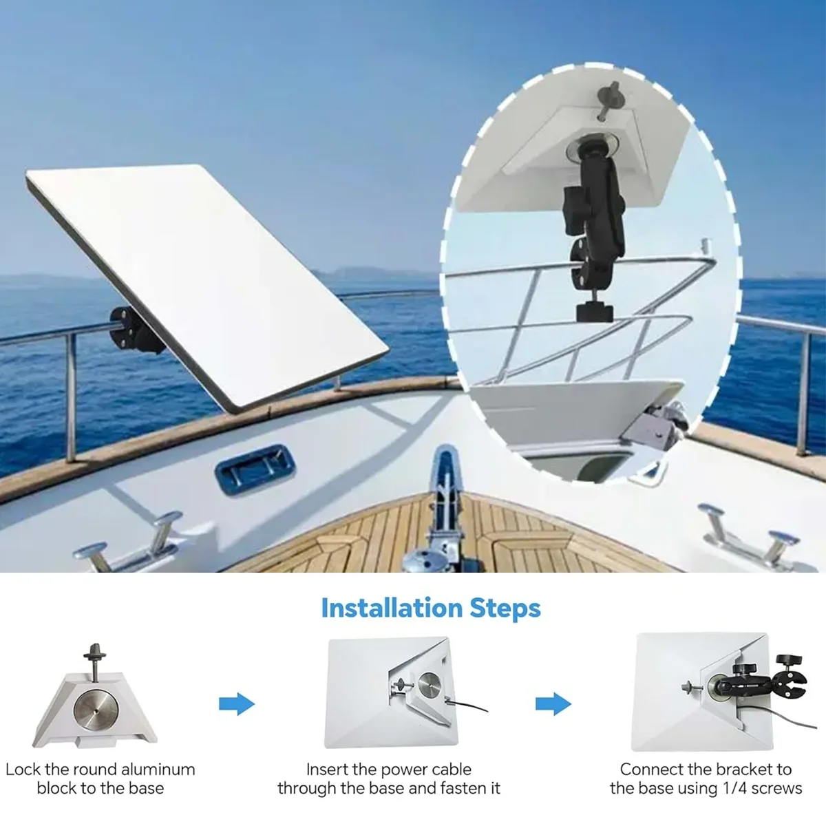 Starlink Mini Special Mounting Parts starlink mount bracket 1/4 Screw Adapter X Round Tube Adjustable Clamp Bracket for RV/Yacht/Camper/Guardrails
