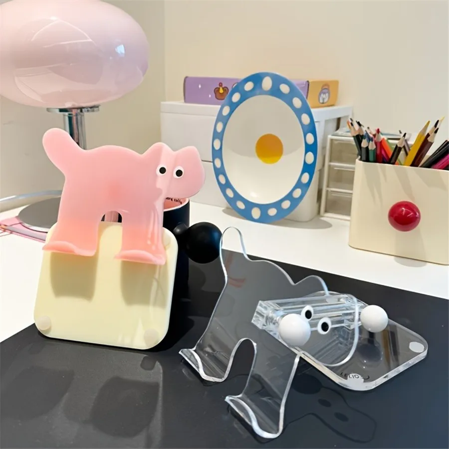 Cartoon Cat Mobile Phone Tablet Holder Cute and Cute Rotating Lazy Desktop Holder Tablet Acrylic Extensible Adjustable Folding