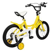 Vélo pour enfants de 16 pouces, cadre en acier au carbone jaune, 5-8 ans, siège réglable, guidon, frein de sécurité, sonnette, vélo de transport 5