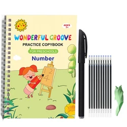 Magic Copybooks for Kids: Reusable Calligraphy Practice with Grooved Templates (Book set with pen C)