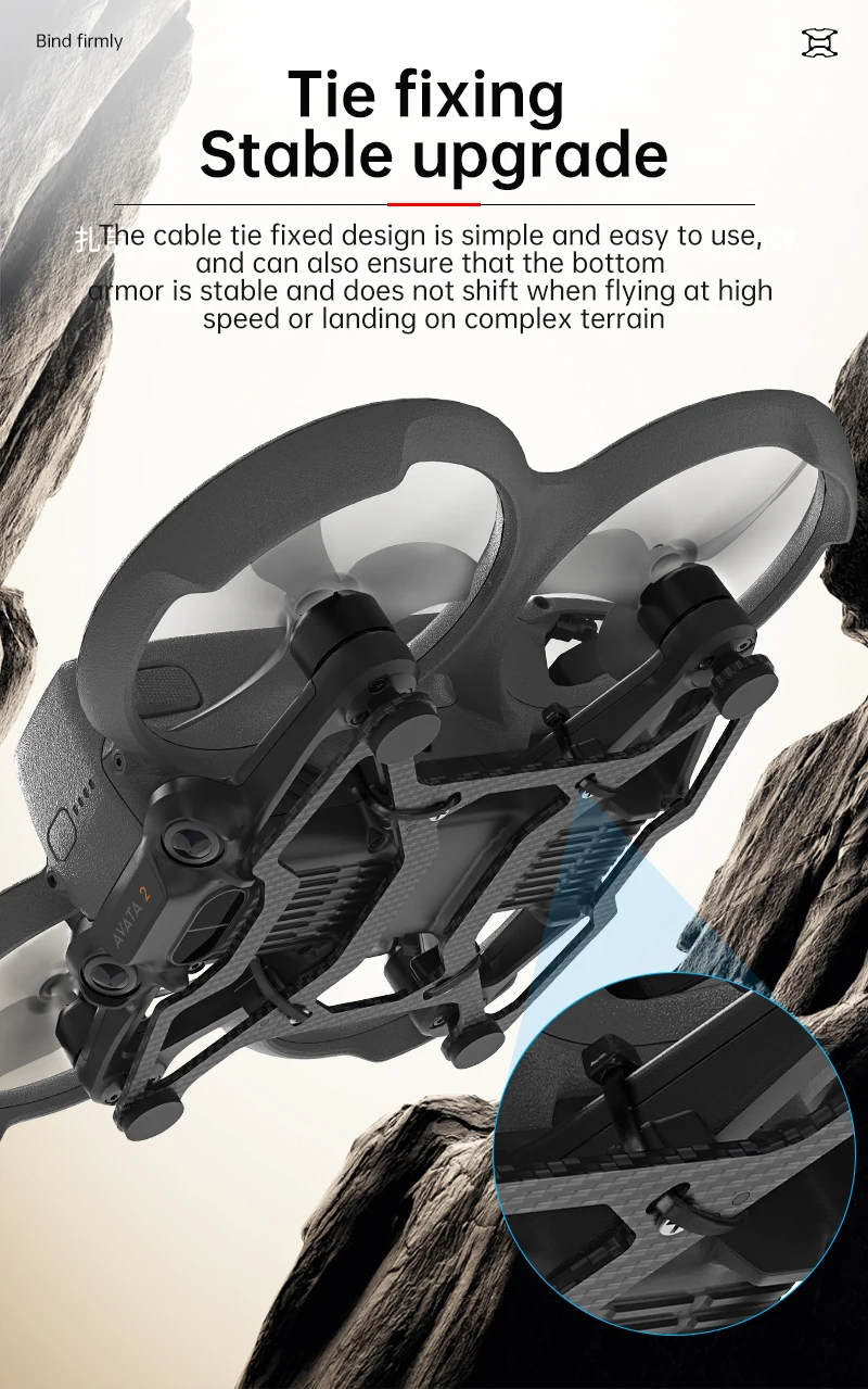 RCSTQ Carbon Fiber Bottom Armor For  Avata 2 Protective Anti-Collision Bottom Ar