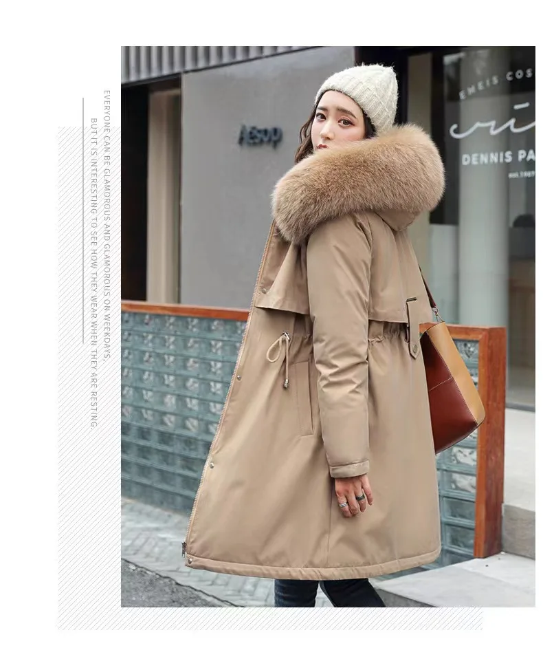 Women's dress Winter new down padded jacket women's mid-length Korean version waist large size padded jacket coat thick pie to o