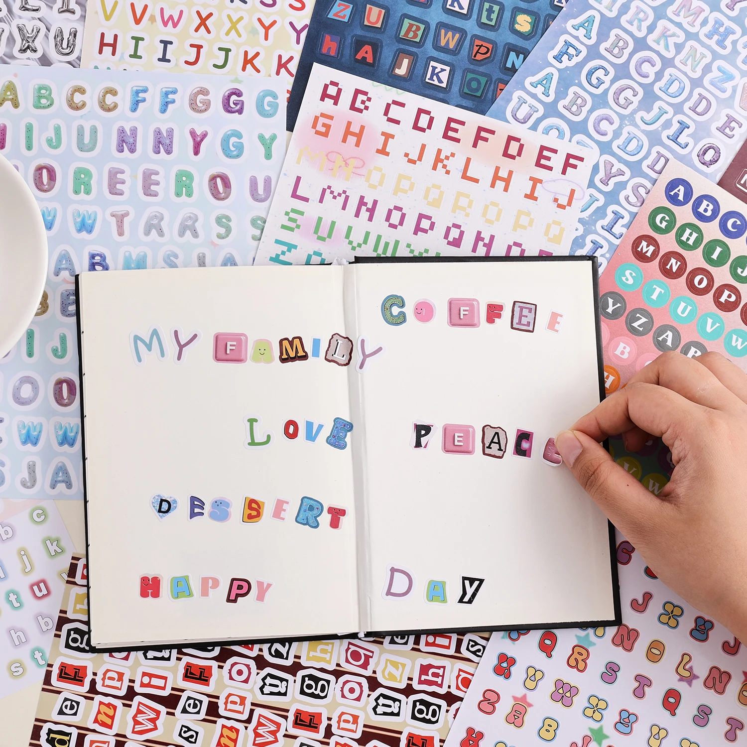 2000+ Pcs Alphabet Sticker for Journaling Fun Colorful Craft Letter Stickers for Junk Journal Scrapbooking Supplies Ideal DI