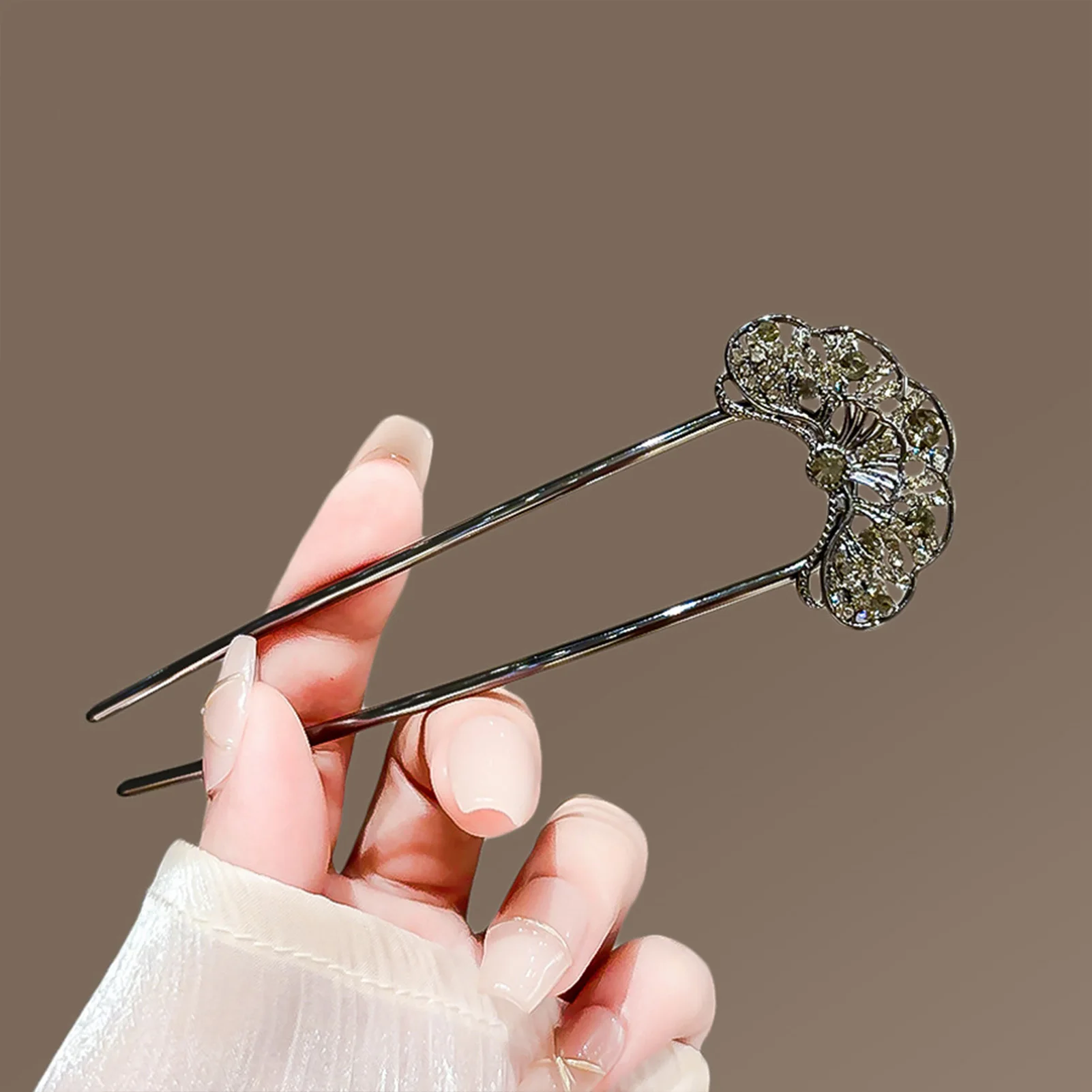 Fee Legierung Haar Sticks Gabeln Frauen Mädchen Pferdeschwanz Halter Schmuck Blume Kristall Perlen Quaste Designs Retro Chinesische Haarnadeln – Detail 4