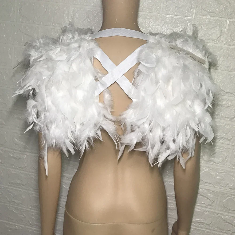 Shawl Feather Iridescent Rooster Hackle Natural Feather Collar Cape Stole Shawl Collar Shrug Cape Party Clubwear Jazz Dancewear