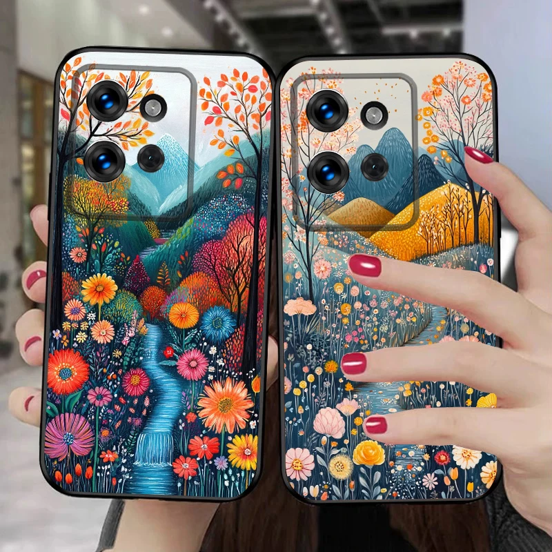 Abstract Landscape Silicone Soft Phone Case