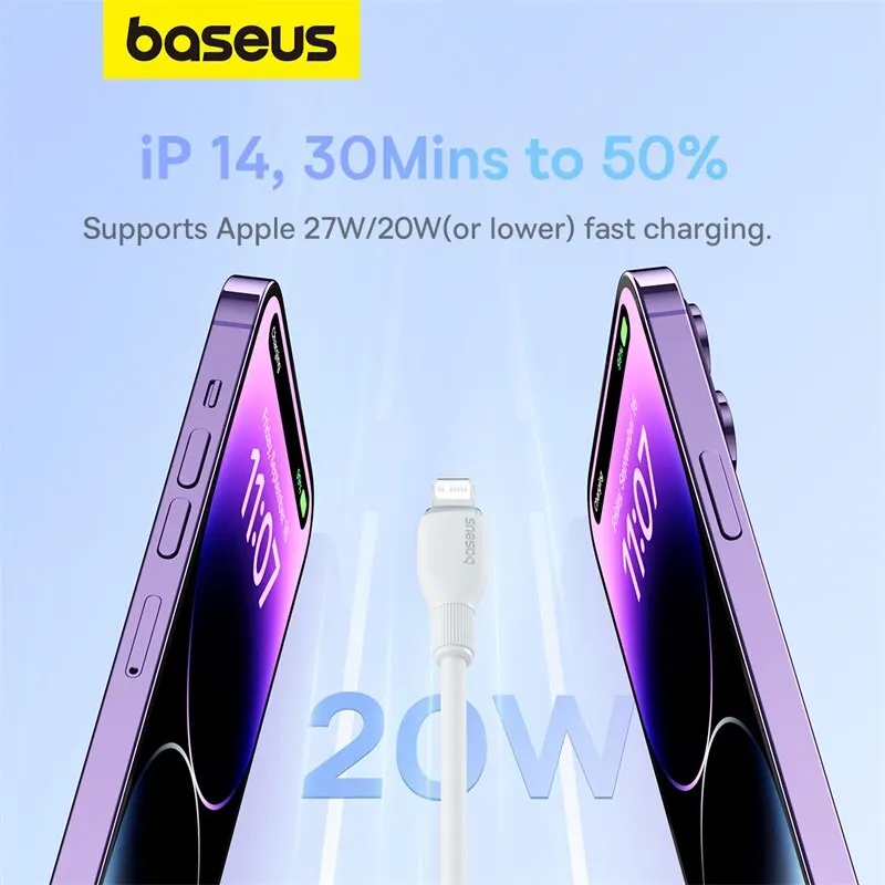 Baseus TPE 20W USB C Cable For IPhone 14 13 12 11 Pro Max XS Fast Charging Cable Type C To Lighting Date Wire For iPad Macbook Best Sellers In Phones Accessories