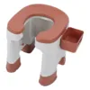 Toilet Shower Chair Folding Khaki Non Slip Base Heavy Duty Commode Toilet Chair with Tissue Box for Pregnant Women for Bathroom 1