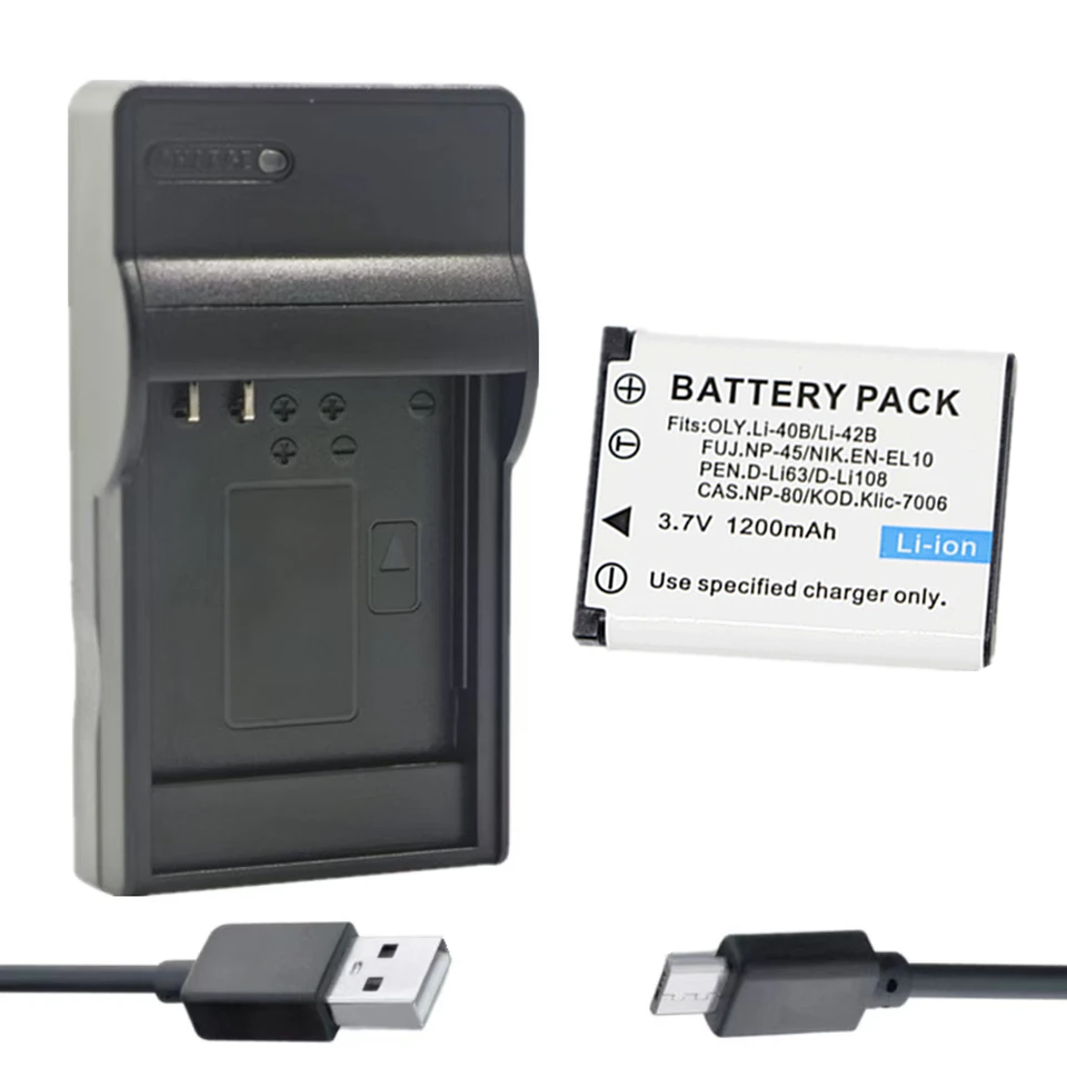 Batteria + Caricabatteria Per Fuji NP-45: Kit Completo Auto/casa Per Fotocamere Finepix