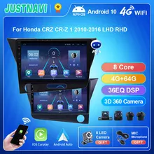 Justnavi QT5 Gps Voor Honda Crz CR-Z 1 Lhd Rhd 2010-2016 Autoradio Navigatie Android 9.0 Carplay Multimedia video Speler Stereo