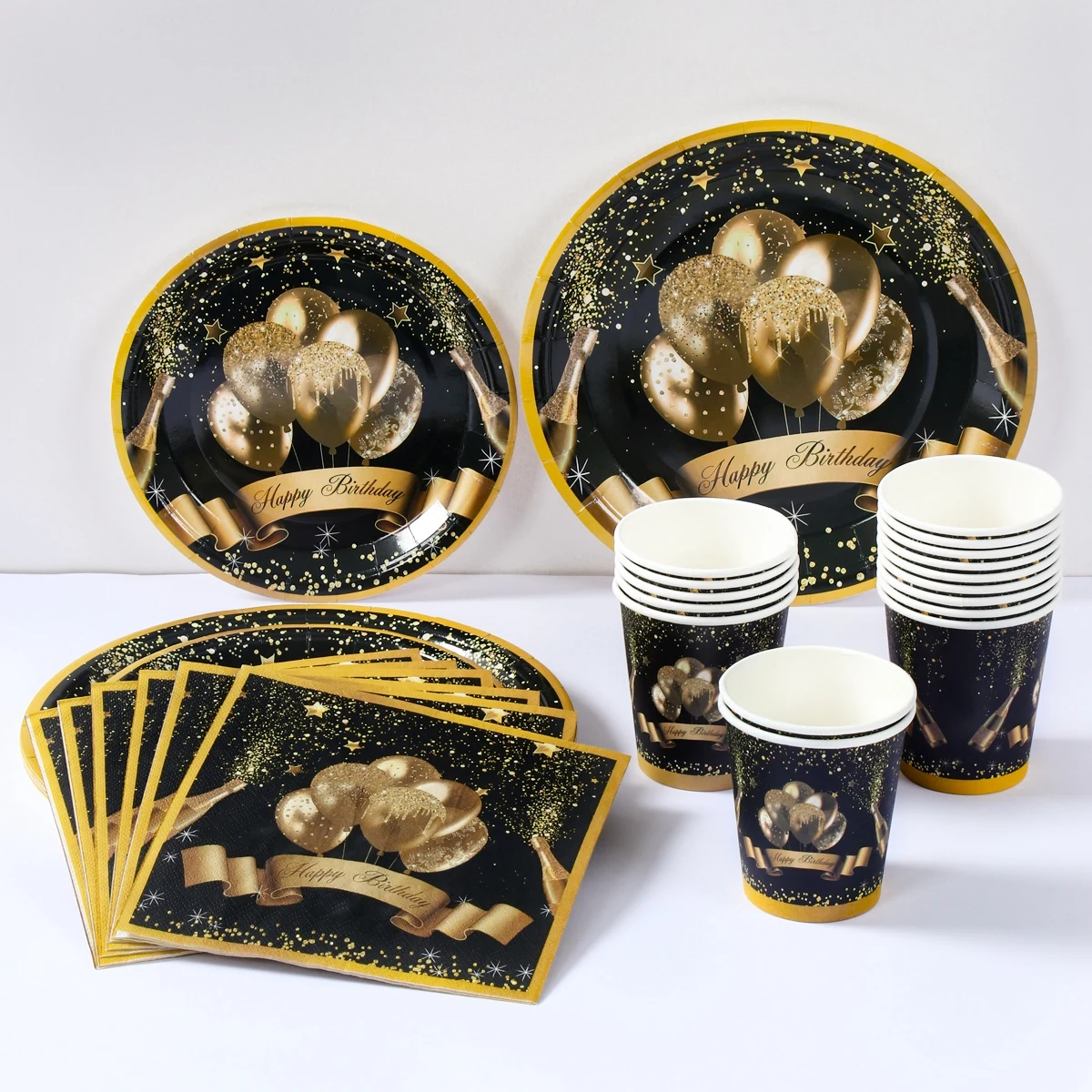 

Черное золото одноразовая посуда бумажные стаканчики и тарелки День Рождения вечерние украшения Дети Свадьба День Рождения вечерние принадлежности для детского душа