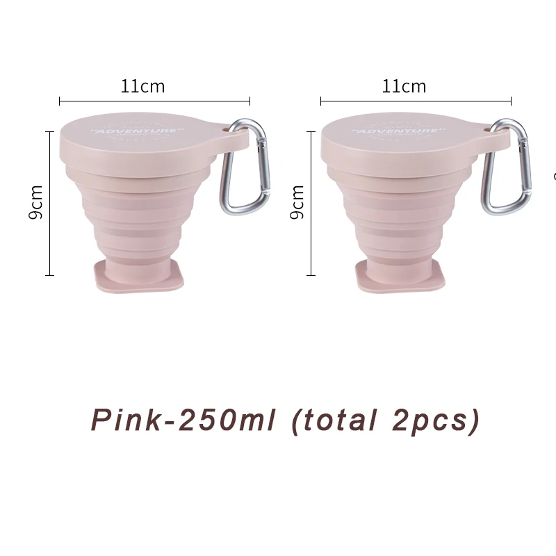 MWUMRCM Confezione da 4 tazze pieghevoli in silicone, Bicchiere portatile,Tazza Pieghevole Retrattile Portabile,Silicone per Viaggio Campeggio Escursionismo e al Lavoro-giallo/blu/verde/rosa