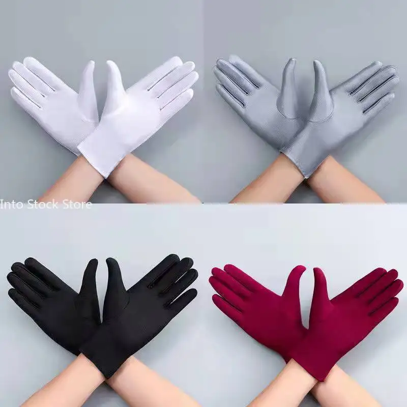 Autumn Summer Thin Ice Silk Gloves Spring Cycling Driving Black White Gloves Training Sun Protection Handschuhe cycling gloves,sunscreen gloves,sports gloves