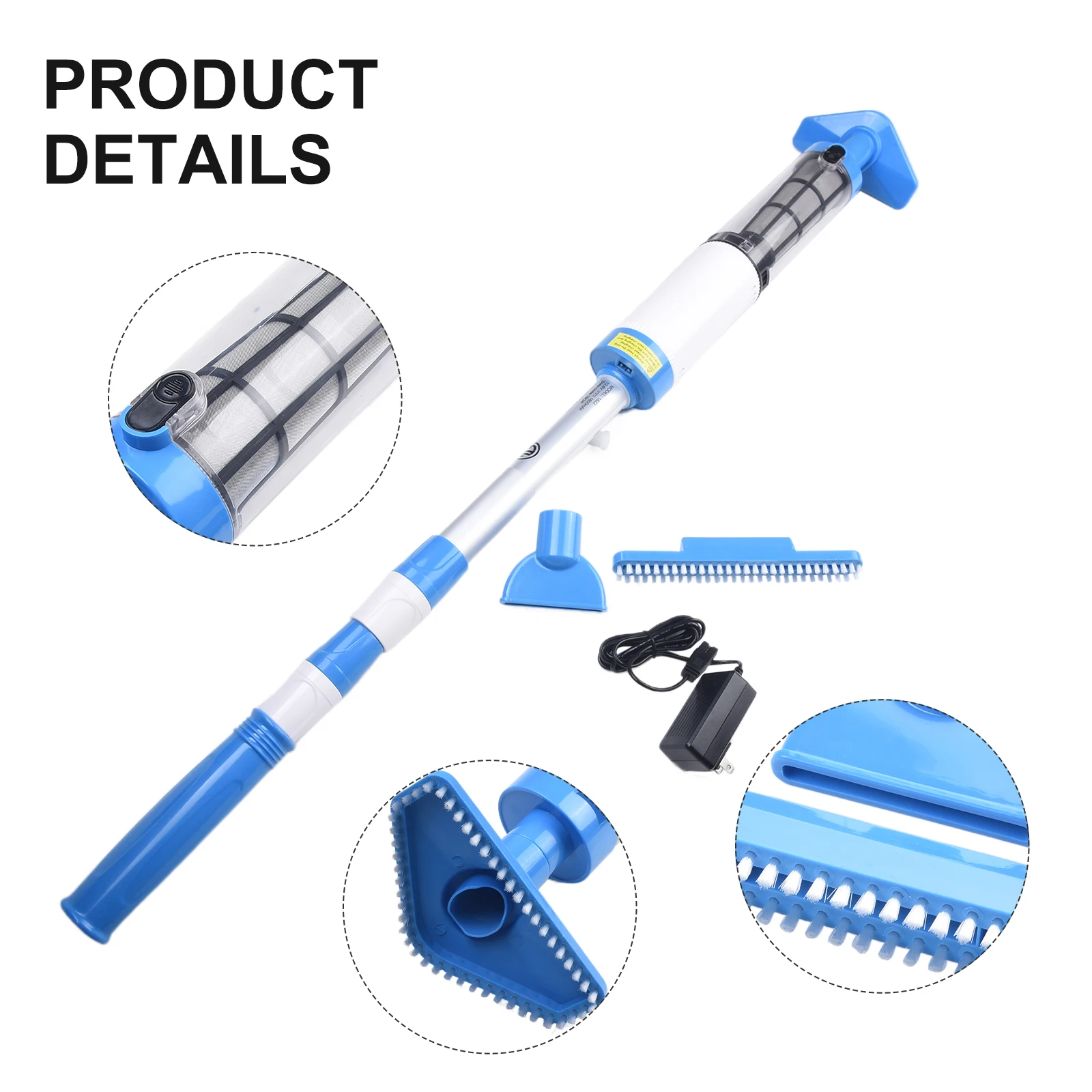 

Pool Vacuum Rechargeable Vacuum Cleaner Navigation Roller Bristle Suction Nozzle For Spas Hot Tubs Small Pools