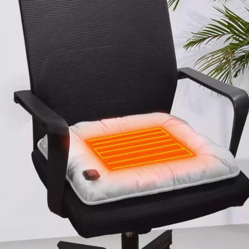 Adjustable Temperature Car Heated Seat Cushion Graphene Plush Seat Cushion 12V Universal Warm USB Heating Seat Cushion