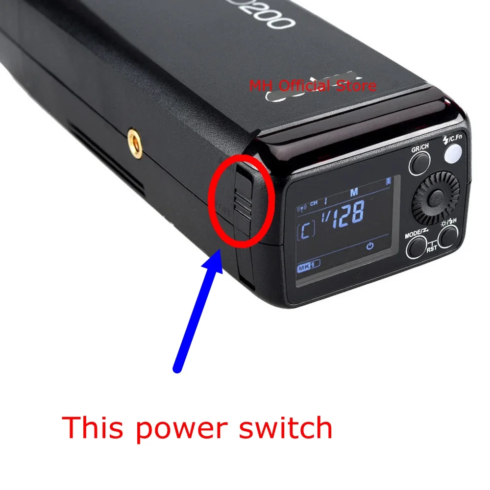 For Godox AD200 AD200PRO External Power Switch Button Flash Tube Replacement Part