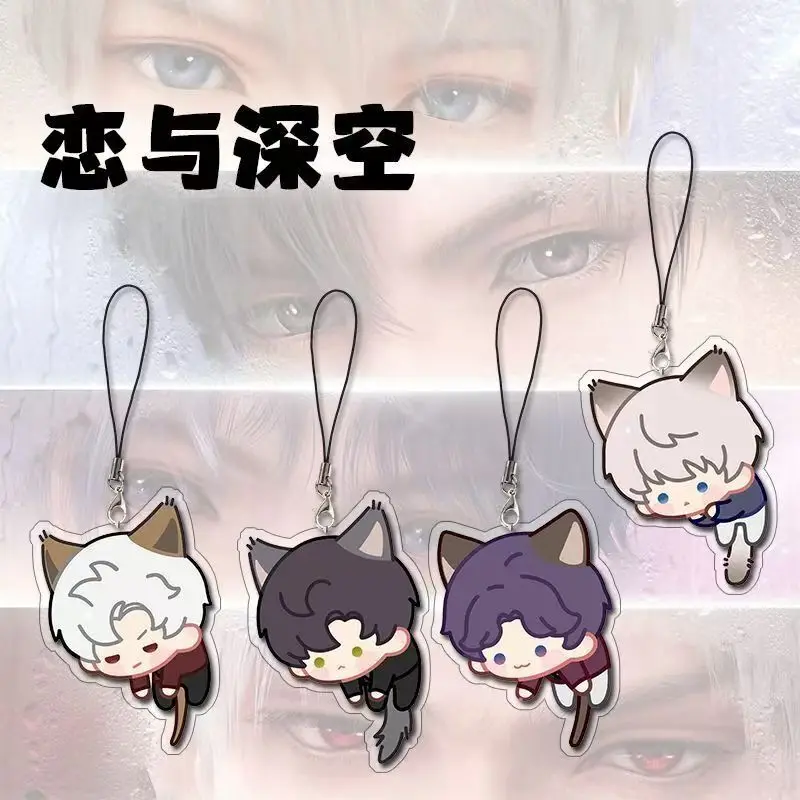 5Pieces Game Love And Deepspace Xavier Zayne Rafayel ralayo Sylus Cosplay Phone Chain Figure Acrylic Keychains Bag Pendant Gift