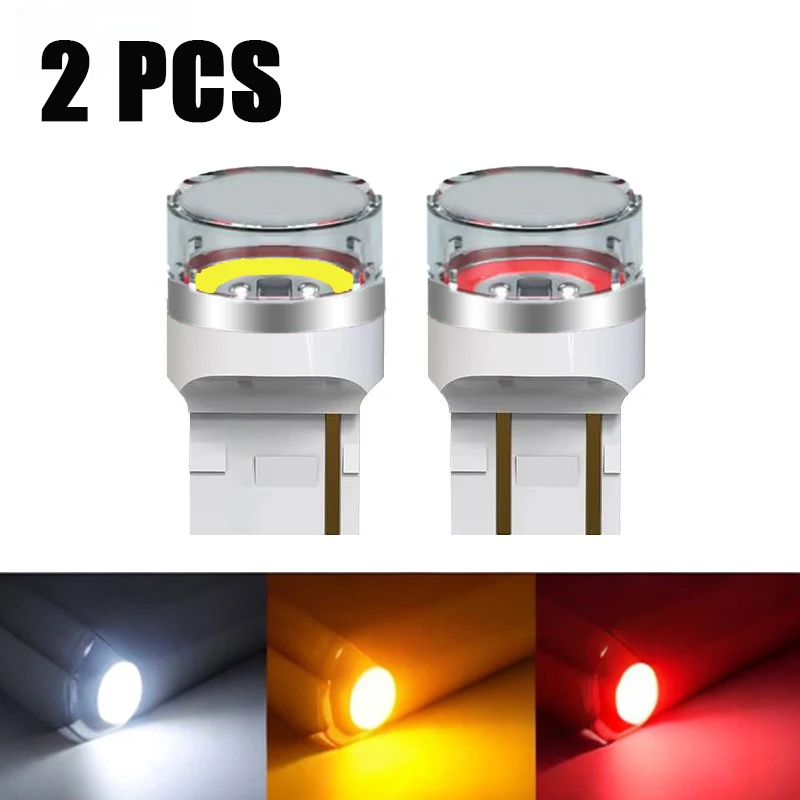 2 Pz 12W Trasparente Led Cob T20 7440 W21W Canbus Luce Di Retromarcia W21/5W 7443 Led Lampadina Moto Freno Auto Indicatore Di Direzione