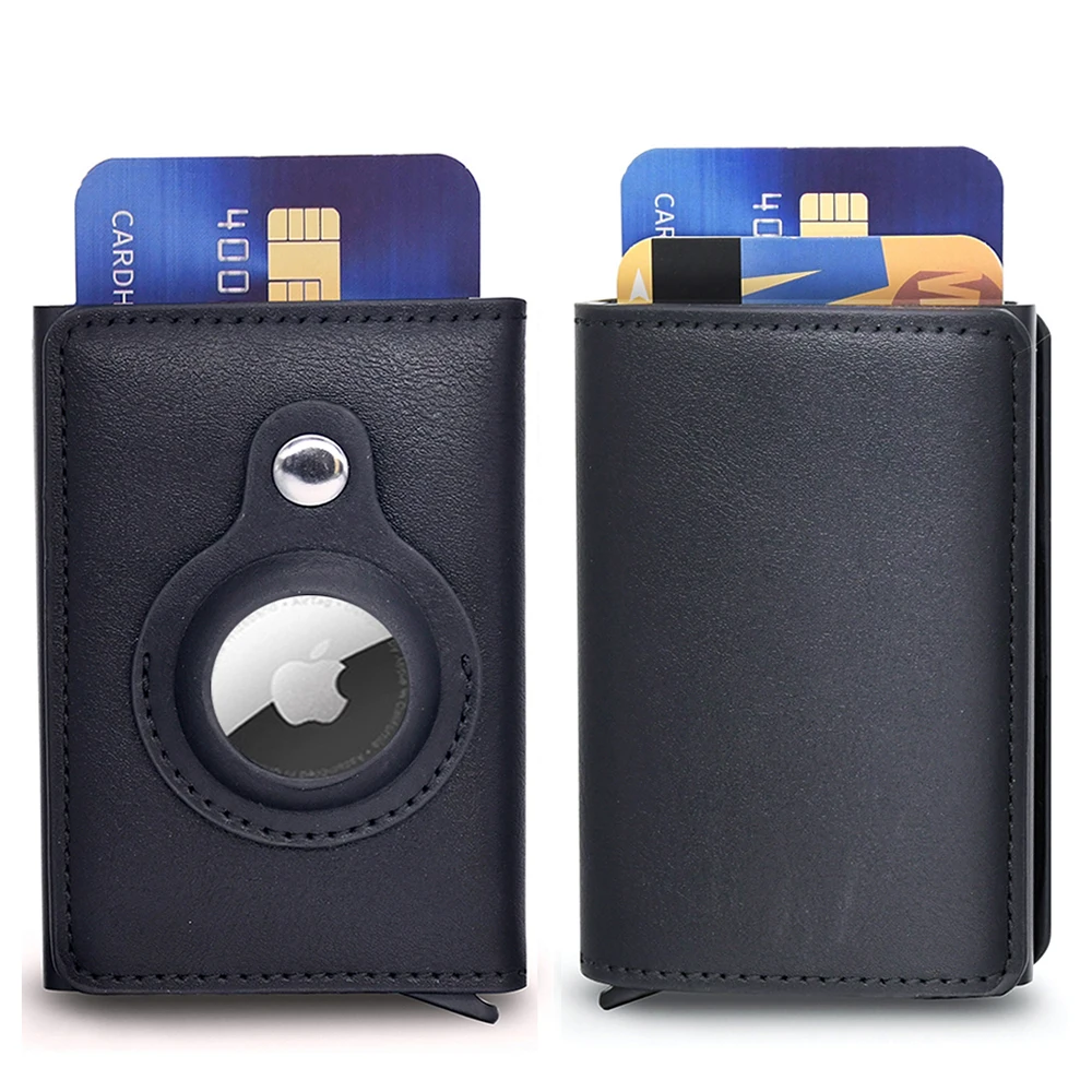 

2022 Luxury Leather Card holder For Apple AirTags Tracker Anti-lost Protective Cover Men Women PU Wallet Case Airtag Wallet