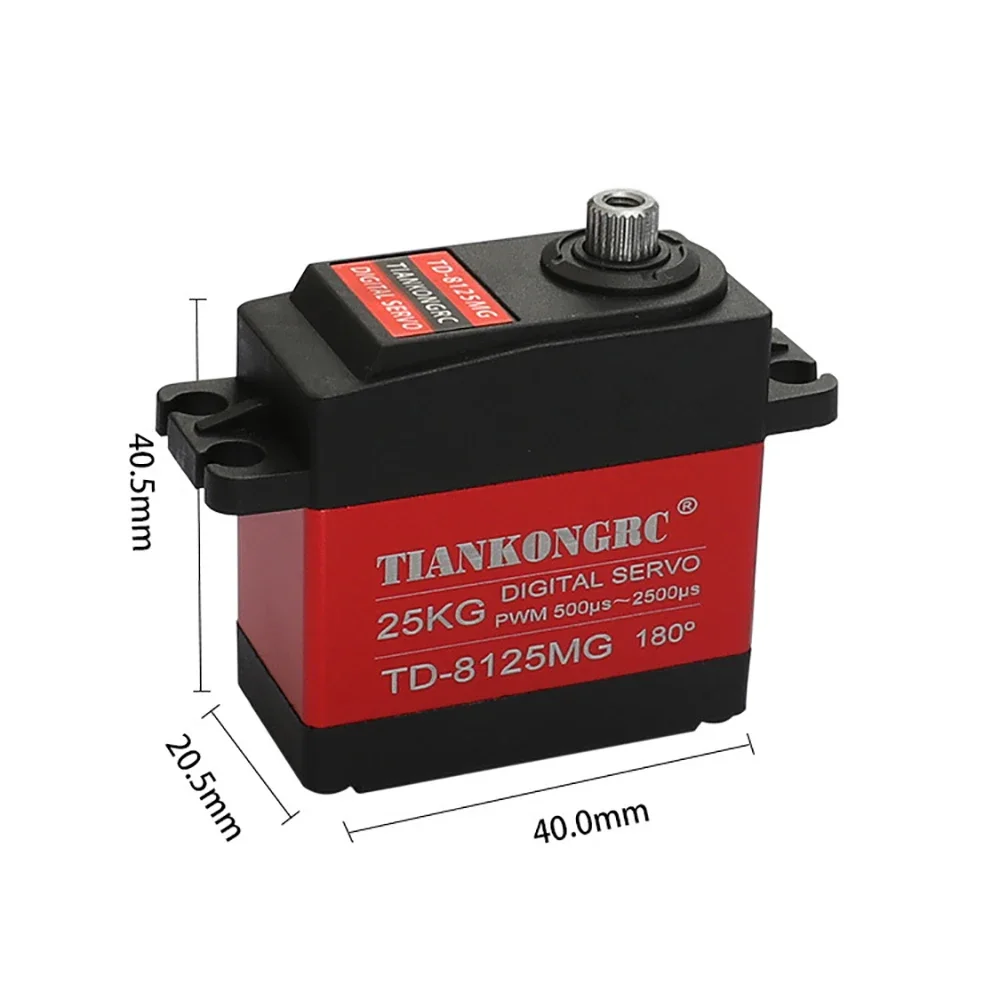 Servomoteur RC 360° 30KG en action, haute tension pour voiture RC tout-terrain.
