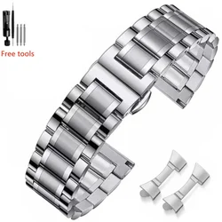 Stylish Stainless Steel Watch Bands - Durable Metal Strap - 20mm (Silver)