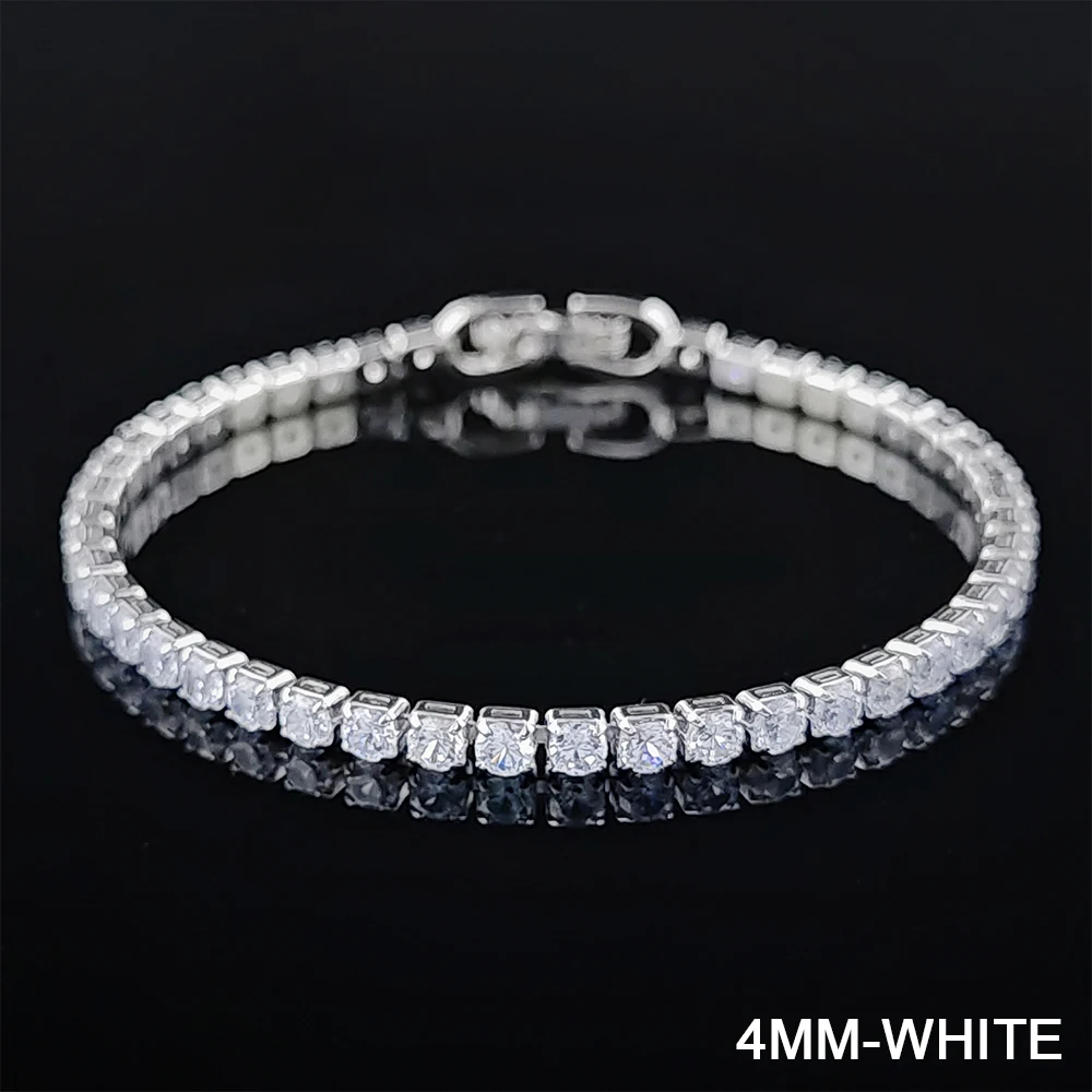 Elegant Multi-Color Rose Gold Tennis Bracelet Bangle for Women - Wedding Fashion Jewelry Party Gift