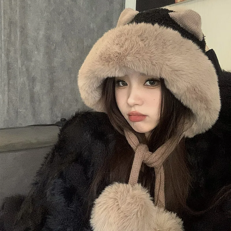 Y2K Katzenohren Mütze Damen - Lustige Wintermütze Mit Thermo-Schutz