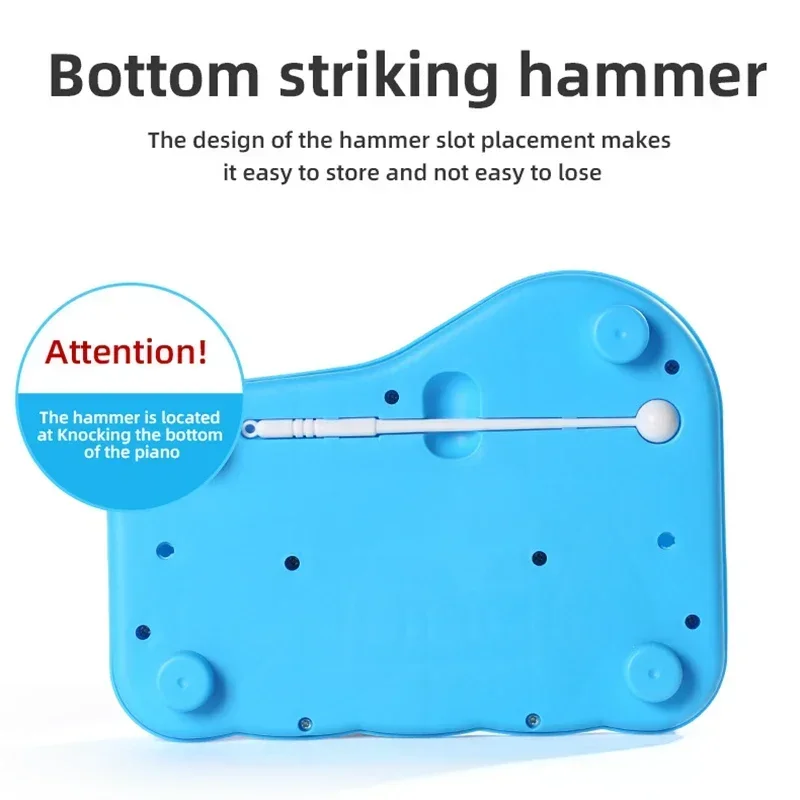 Montessori 8-note Xylophone Toy Musical Instrument, 2 in 1 Duet Piano Percussion Instrument,  Baby Music Play Educational Games 5