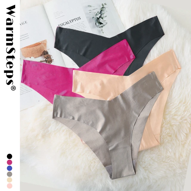 WarmSteps Glossy Silk V Type Waist Woman Panties Sexy Brazilian