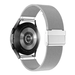 Sleek Stainless Steel Metal Watch Band - 20/22mm - 20MM Universal (Silver)