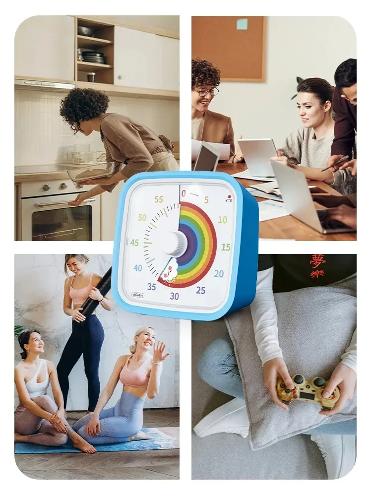 Visual Timer Yunbaoit Rainbow Disk with Protective Case 60 Minute Countdown Timer for Kids and Adults