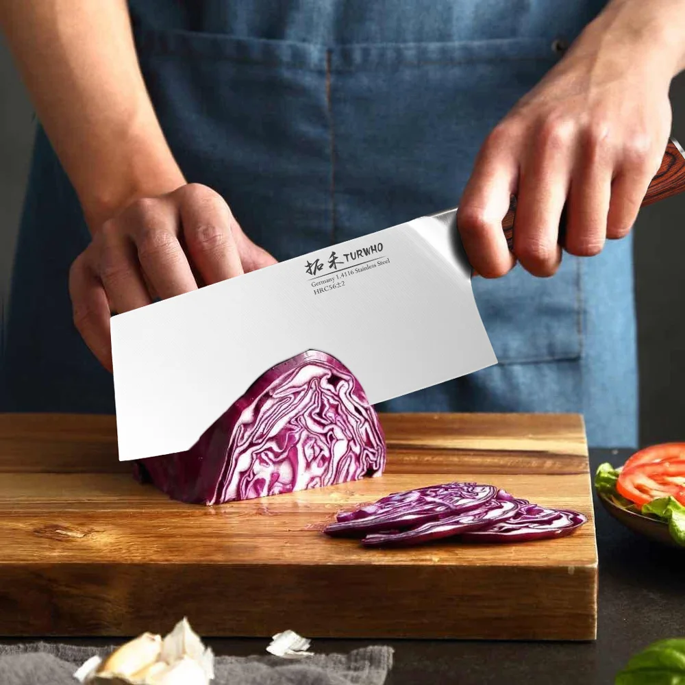 Shibazi Professional Cleaver Knife Sharp Slicing Chopper Chef Knife Cutting  Vegetable Meat Fish Hotel Special Cutters Tools