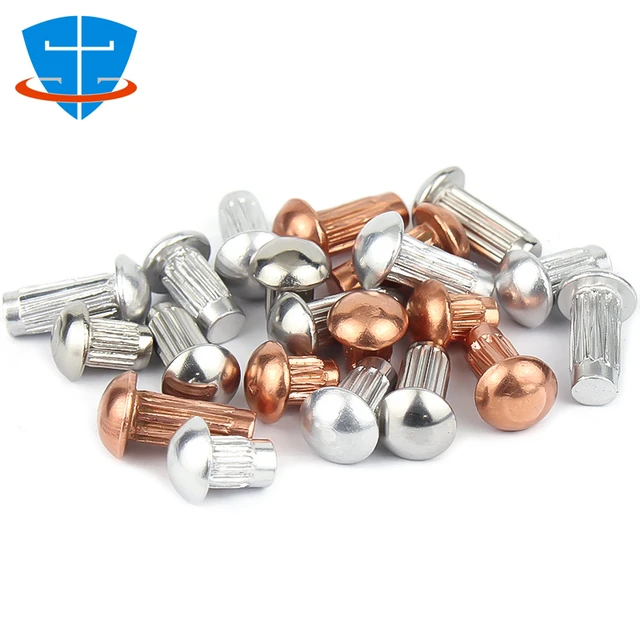 100pcs M2.5 3/4 / 5mm Rivets en aluminium à tête plate Rivets solides à tête