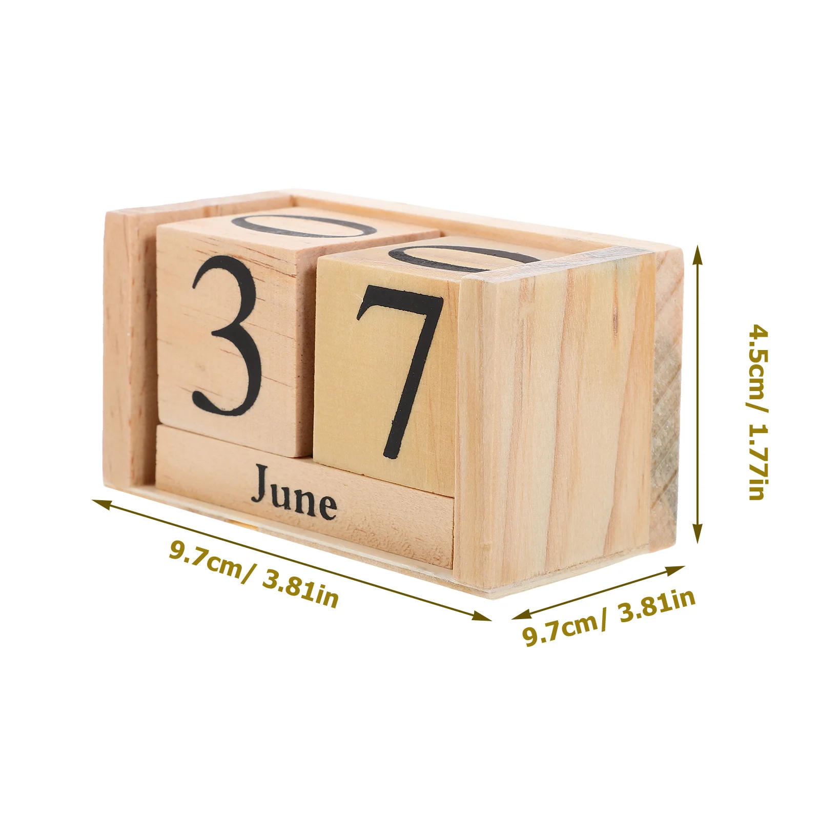 Wooden Calendar Blocks Elegant Desk Decor Household Perpetual Office Supply Table Standing Daily Use Calendar Black