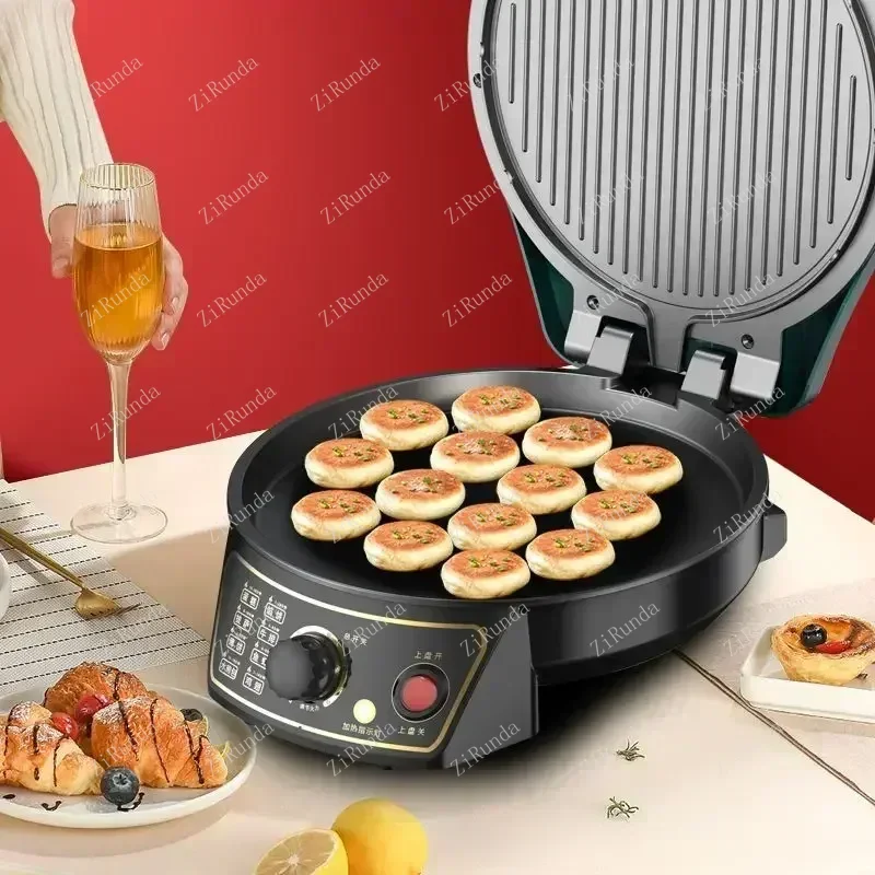 Adjustable temperature electric cake pot for household use, double-sided heating deepening automatic power-off, 220V 3