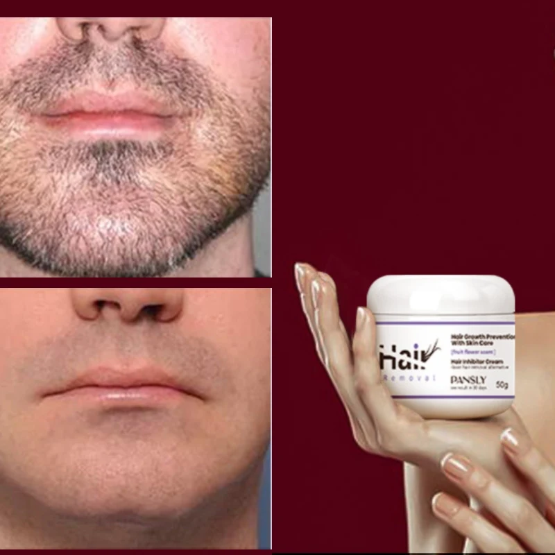 

Hair Growth Inhibitor Cream Beard Bikini Intimate Legs Body Armpit Stops Hair Growth Painless Shrinks Pores for Men Women 50g