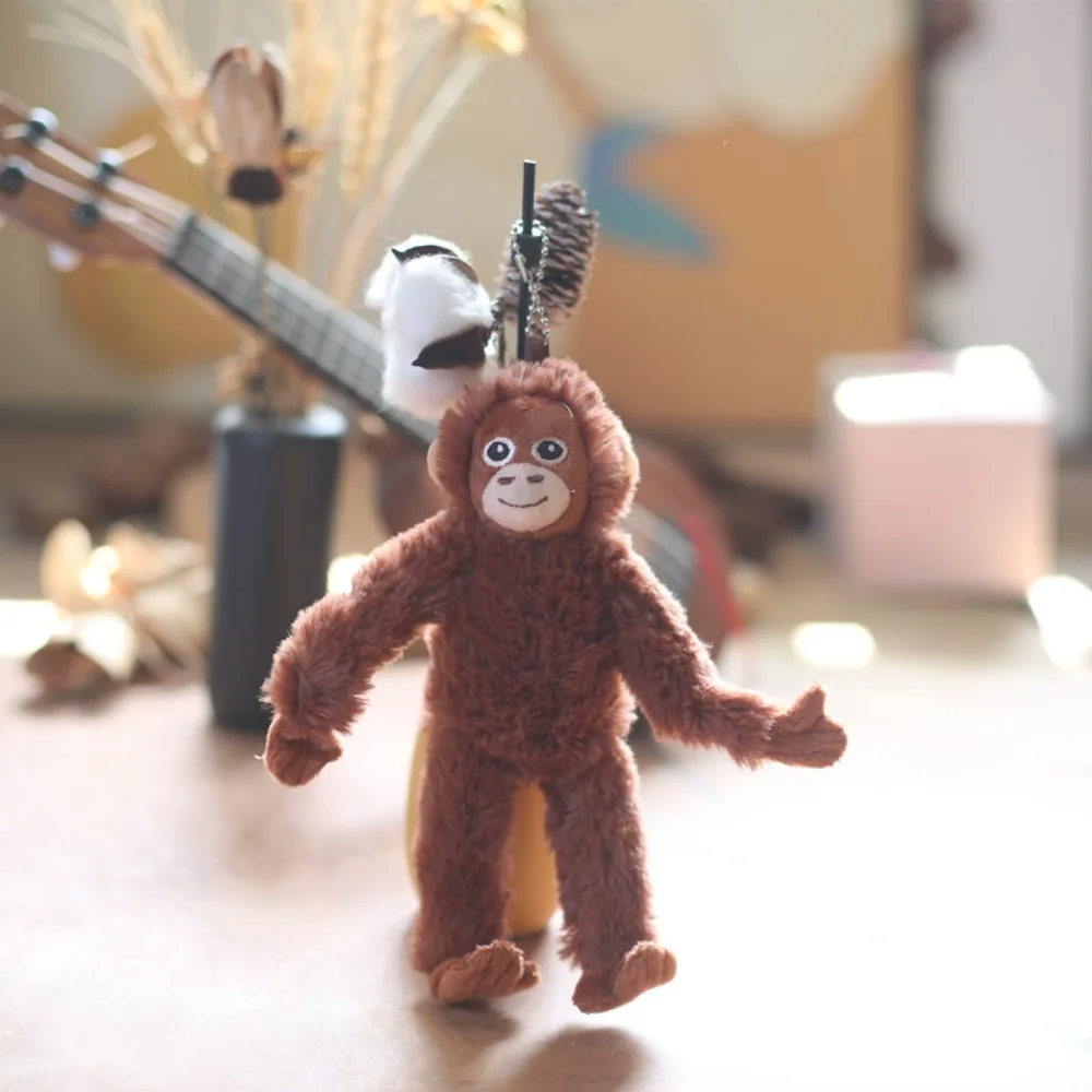 Lovely Gorilla Orangutans Monkey Cute Animal Pendant Key Ring Soft Stuffed Doll Plush Toy Girl Boy Birthday Christmas Gift 2