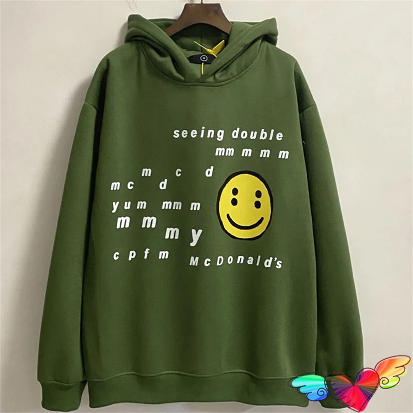 

2023fw Fleece CPFM Smiling Hoodie Men Women Green CACTUS PLANT FLEA MARKET Hoodie Hoody Kanye West Pullovers Sweatshirts