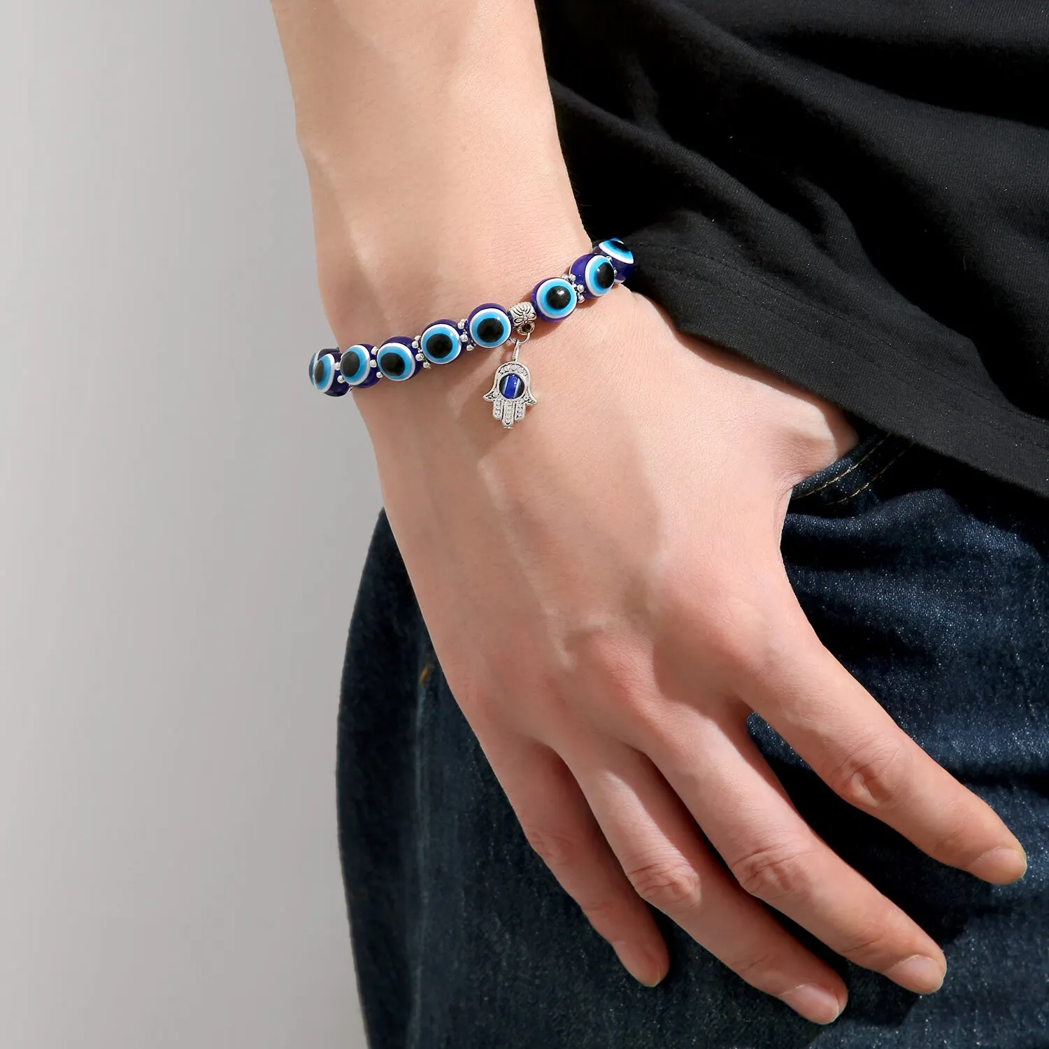 Resin Bracelet Blue Eye Resin Temperament Casual Hip Hop Fatima Palm Devil Eyeball Party Date