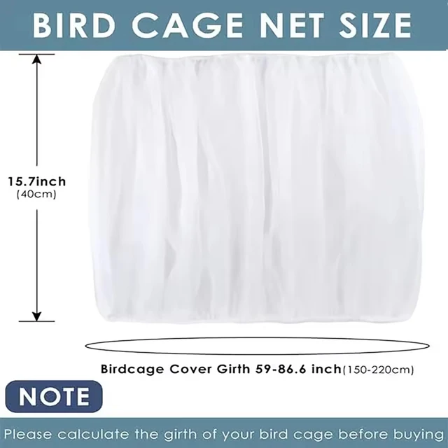 1PC Square round Bird Cage Clothes Cover Splash Proof Mosquito Net Screen Parrot Protection Net Cage Accessory 5