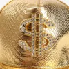 Unisex Dollar Style Baseball Caps Fashion Adjustable Hip-hop Hats PU Leather Flat Brim Snapback Hats Sun Visor 3