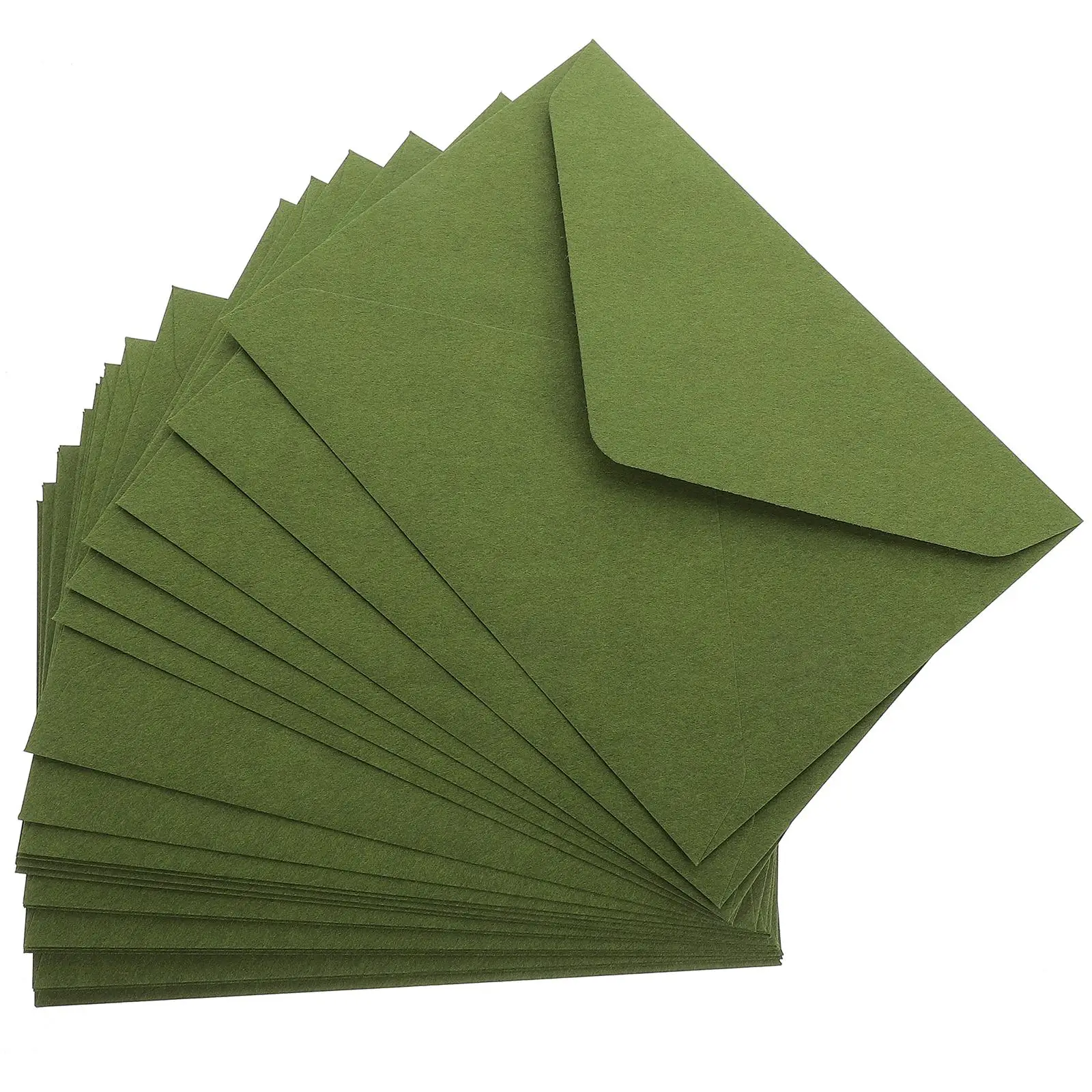 40pcs Retro 120g Thick Triangle Envelopes Grass Green Wedding Invitations Cards Party Greeting Business Valentine Birthday