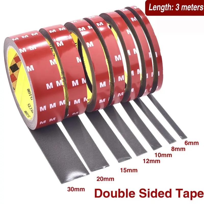 Double Sided Adhesive Tape Adhesive Tape Double Sided Tape 6-30mm 3 Meters Super Strong Double Sided Adhesive Tape For Home Appliance Wall Stickers Home Improvement Resistant Tapes