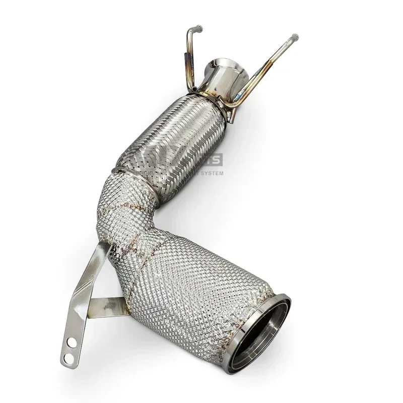 Polished Stainless Steel Catless Down Pipe, Exhaust Downpipe for BMW Mini Cooper S F55 F56, Auto Performance, High Quality